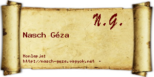 Nasch Géza névjegykártya