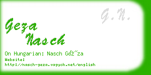 geza nasch business card